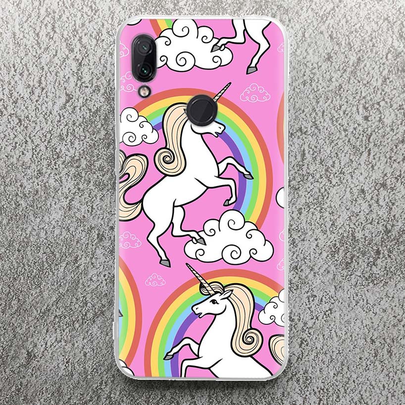 Pink Unicorn Rainbow Phone Case For Xiaomi Redmi 9 9A 9C 9T 10 10A 10C 12 12C 8 8A 7 7A 6 6A S2 K20 K40 Pro Soft Silicone Cover