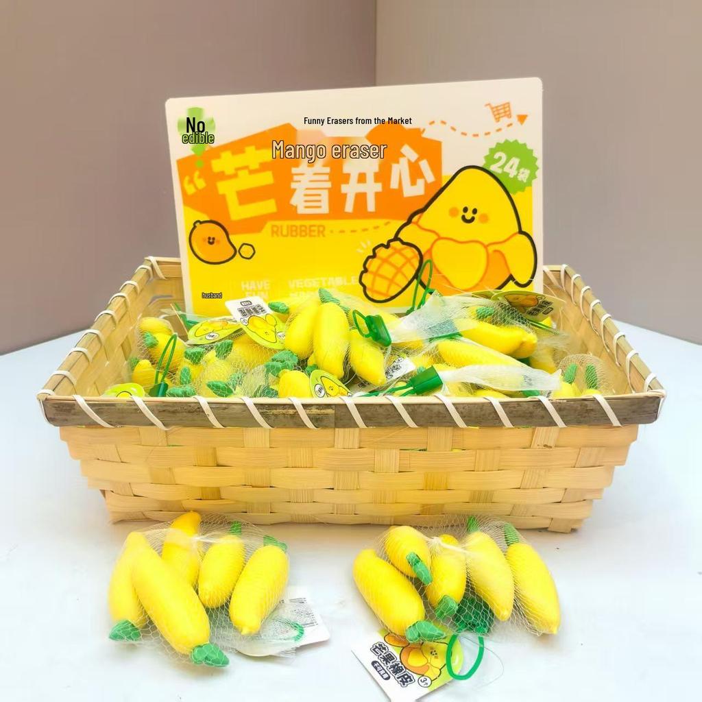 Creative Fun Vegetable and Fruit Shaped Erasers - No Crumbs, Clean & Ideal for Students