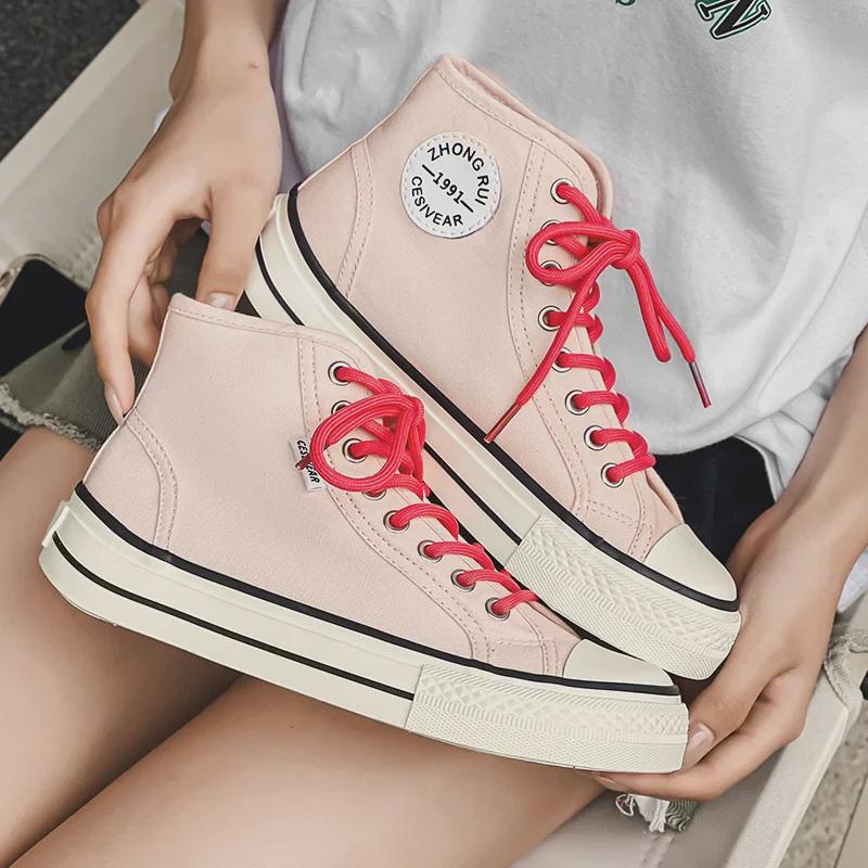 Женские высокие кеды Mango Canvas 2025: Новые летние туфли с широким голенищем, универсальный квадратный носок, толстая подошва