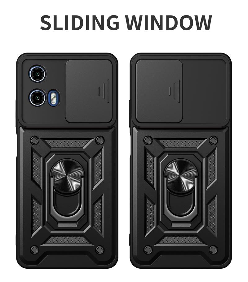 Для Motorola Moto G34 5G чехол Armor Magnetic Ring Stand Phone Cases для Moto G34 G 34 MotoG34 5G Slide Camera Protective Back Cover
