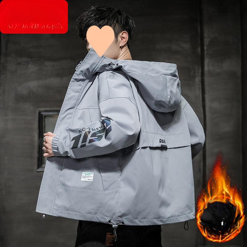 Мужская весна и осень новый тренд свободная универсальная куртка с капюшоном повседневная одежда