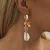 Chic Gold-plated Shell Mushroom Earrings For Women Elegant Street Style 2023