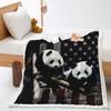 American Animal 2D Digital Printing Thickened Lamb Wool Crystal Fleece Blanket One Piece