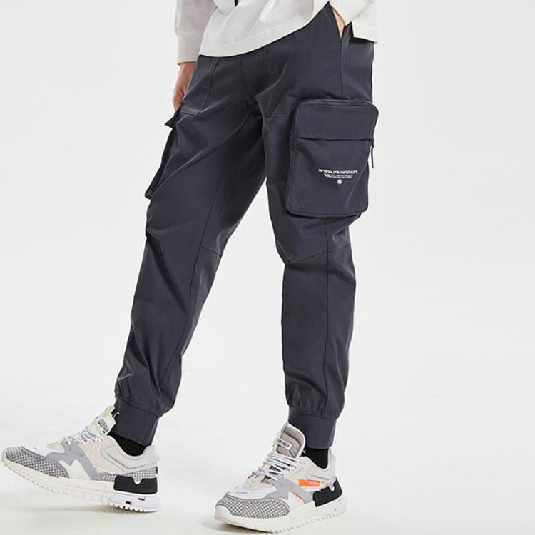 Li Ning Anti-Five Series Multi-Pocket Casual Tapered Pants Men Bottoms Cool-Black AKXQ481-1