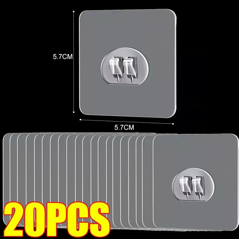 20-10 шт. прозрачные самоклеящиеся крючки настенные подвесные полки крючки фиксирующие наклейки для кухни ванной настенный стеллаж для хранения