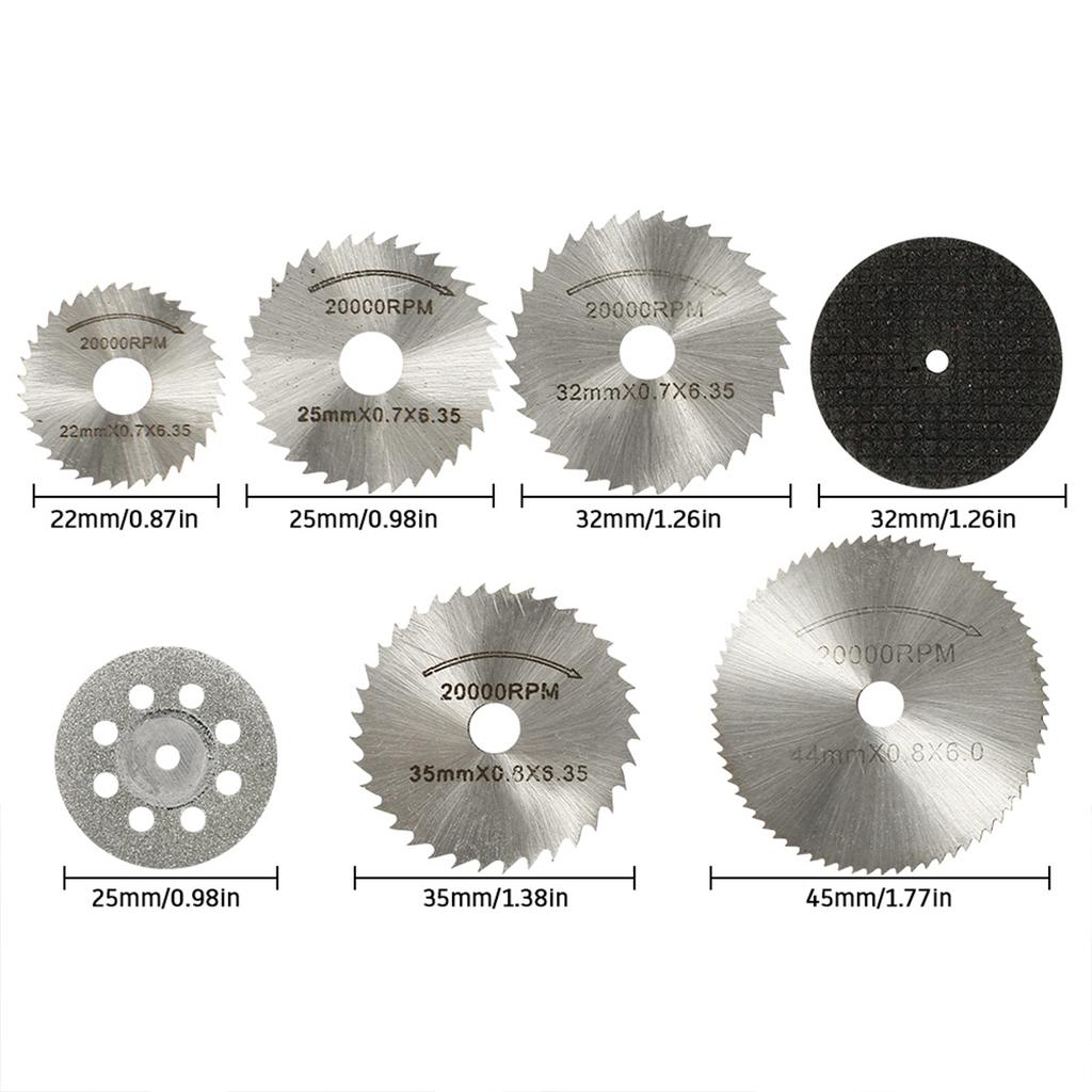 Mini diamond cutting wheel set circular saw blade rotating cutting high speed steel saw blade woodworking tool accessories