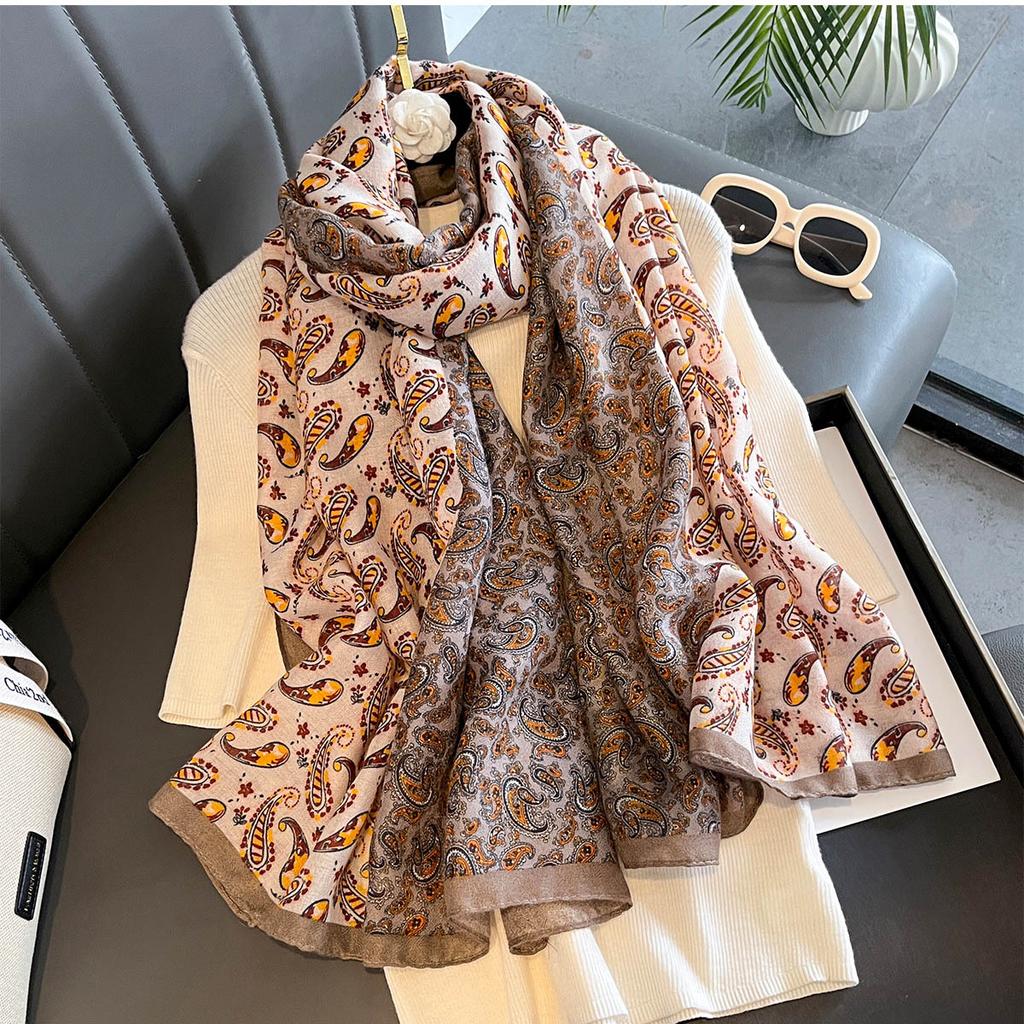 New Retro Cotton Linen Long Scarf Women Spring Summer Multi-Functional Neck Protection Shawl Wrap Fashion Scarves Beach Towel