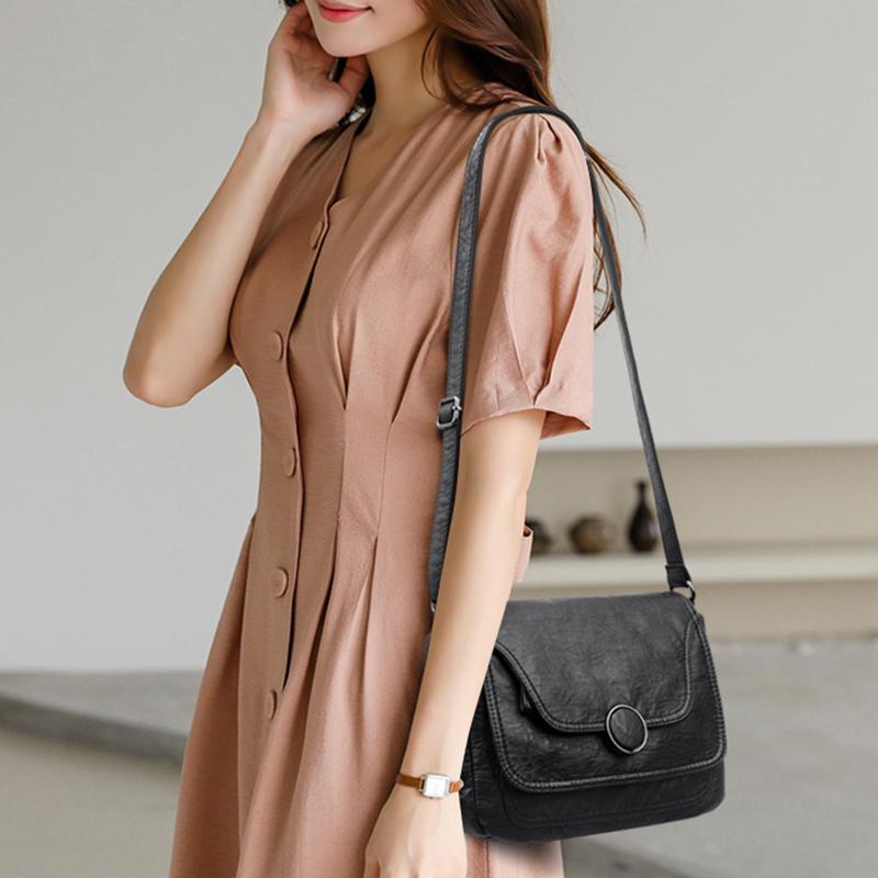 Несколько карманов женские сумки дамская сумочка саквояж высокое качество мягкая кожаная сумка роскошный дизайнер кроссбоди сумки через плечо