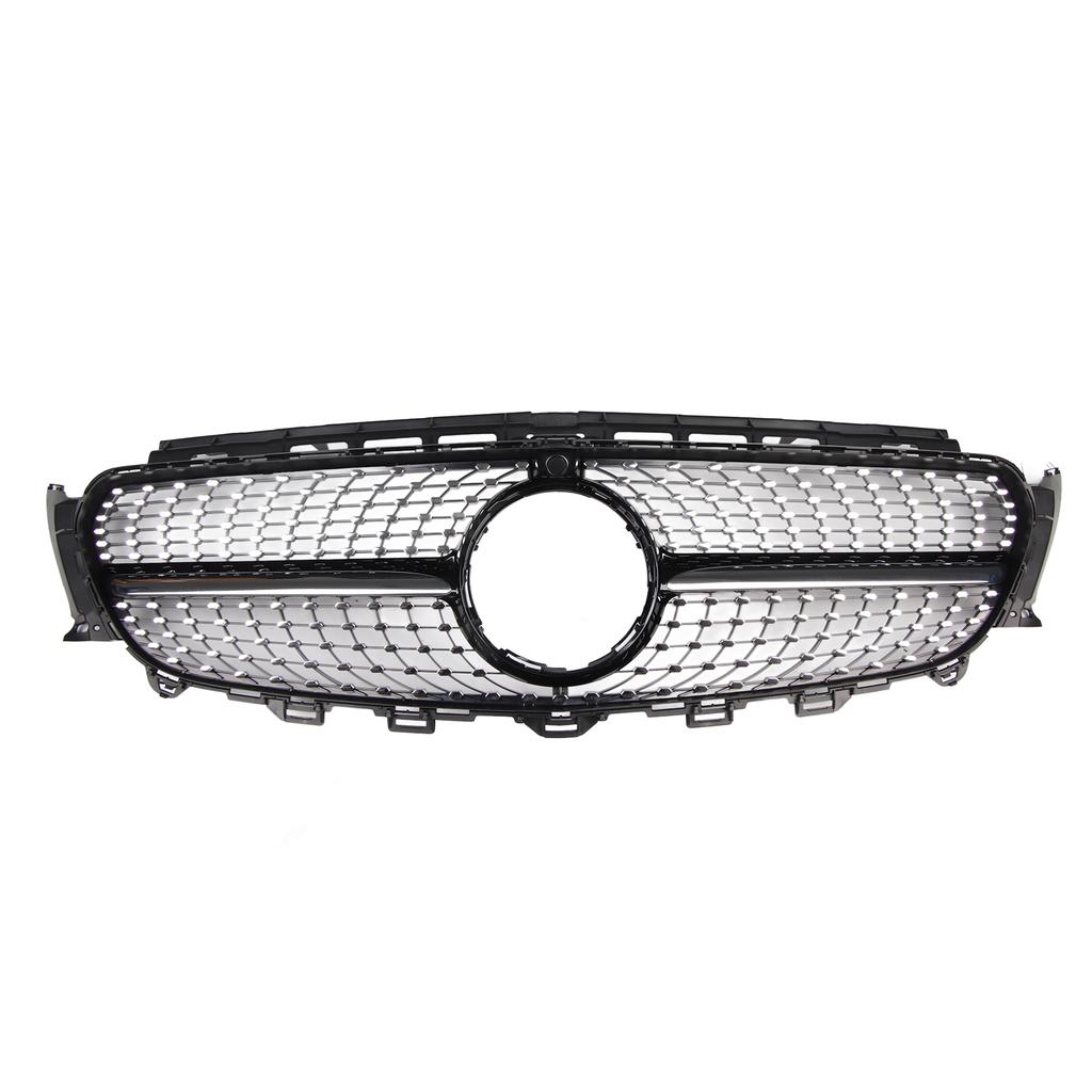 Diamond Style Front Grille Grill Gloss Black Fit for W213 2016‑2019