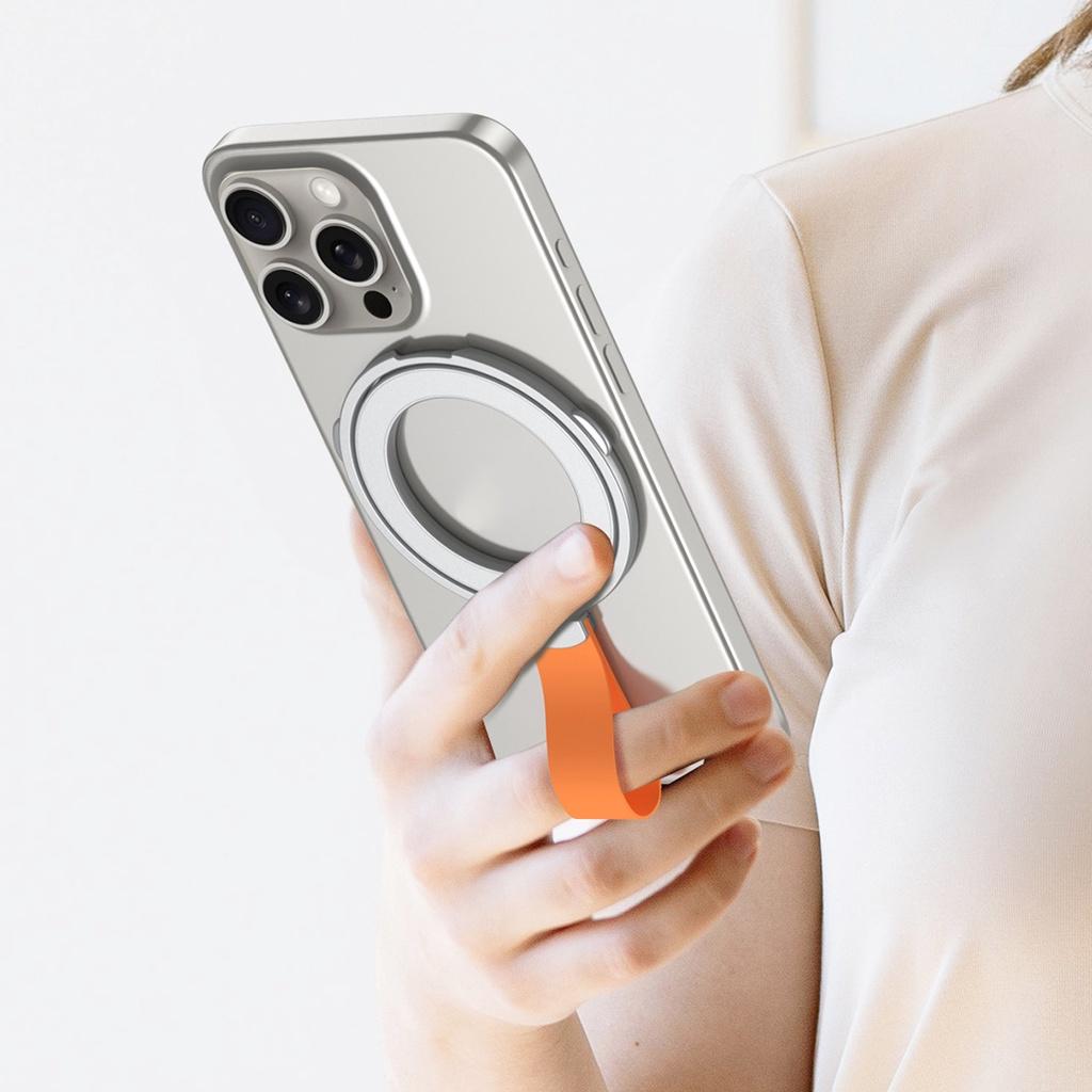 FONKEN Магнитный держатель для телефона, вращение на 360°, Magsafe, кольцевой держатель для телефона с силиконовым ремешком-петлей для пальцев для iPhoneM 15, 14, 13, 12