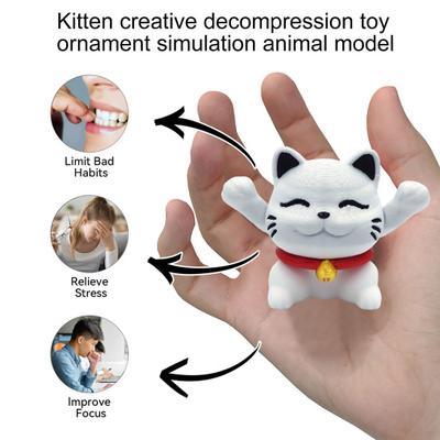3D-печатное украшение в виде кошки, выдвижная фигурка котенка, настольный питомец-кошка, фиджет