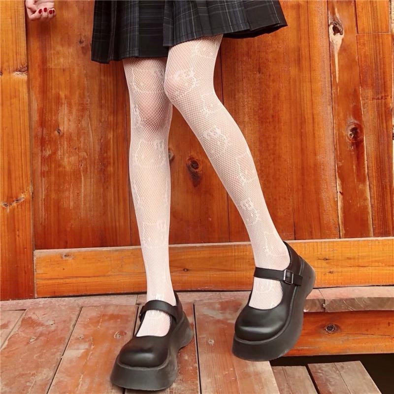 Hello Kitty Сетчатые чулки Сладкая милая девушка Лолита Ins Чулки Сексуальные Лолита Колготки Студентка Сладкий стиль Женские Jk Кавай