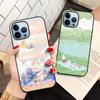 Cartoon Cute Rabbit Case For Iphone 14 13 12 11 Pro Max Mini Xs Xr X 7 8 6s Plus Se 2022 Luxury Tempered Glass Cover Coque Capa