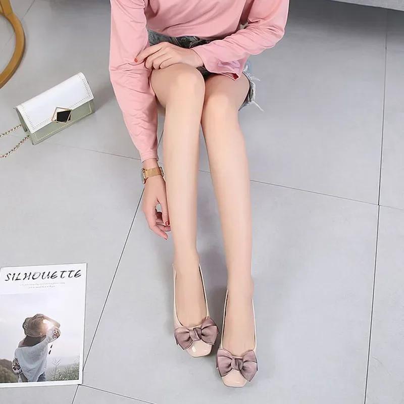 2025 Весенние туфли женские на плоской подошве с мягким узлом-бабочкой, офисные женские туфли черного, розового и красного цвета, размер плюс 42 D252