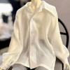Handmade Long Sleeve Shirt Transparent White Chiffon Shirt for 1/3 1/4 1/6 BJD 30/45/60cm Dolls