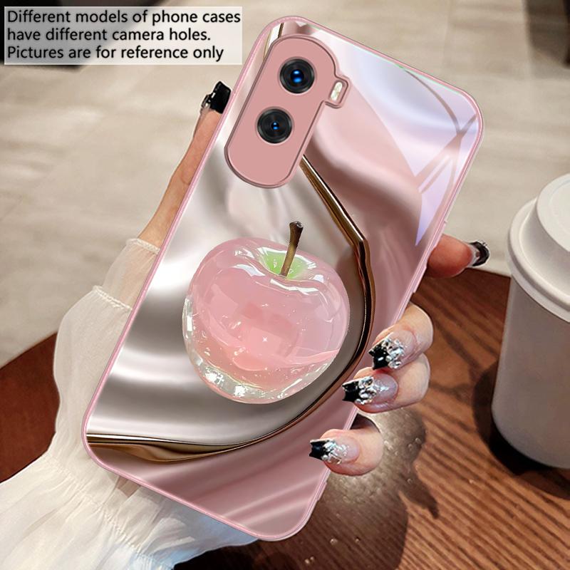 Прозрачный цветной яблоко Для Honor 200 90 8X 9X Pro Lite P50 P40 Nova 10 11i P60 Magic4 6 Mate 20 50 Закаленное стекло Чехол для телефона