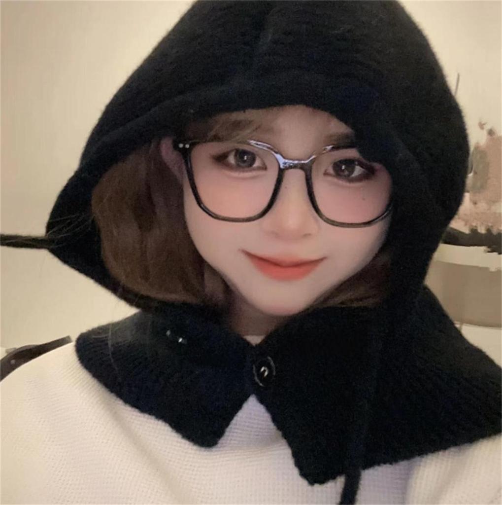 Взрослая ветрозащитная балаклава, съемный женский капюшон, регулируемый размер, теплая шапка для велоспорта, зимняя вязаная шапка-пуловер конфетного цвета для девочек