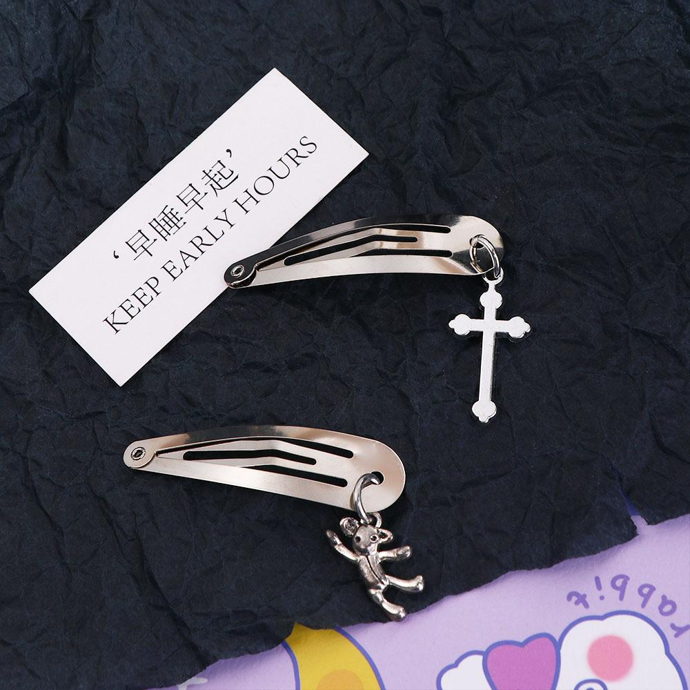 Chain Toy BB Clip Cool Cross Barrette Punk Hair Clip Women Hair Accessories Korean Style Hairpin