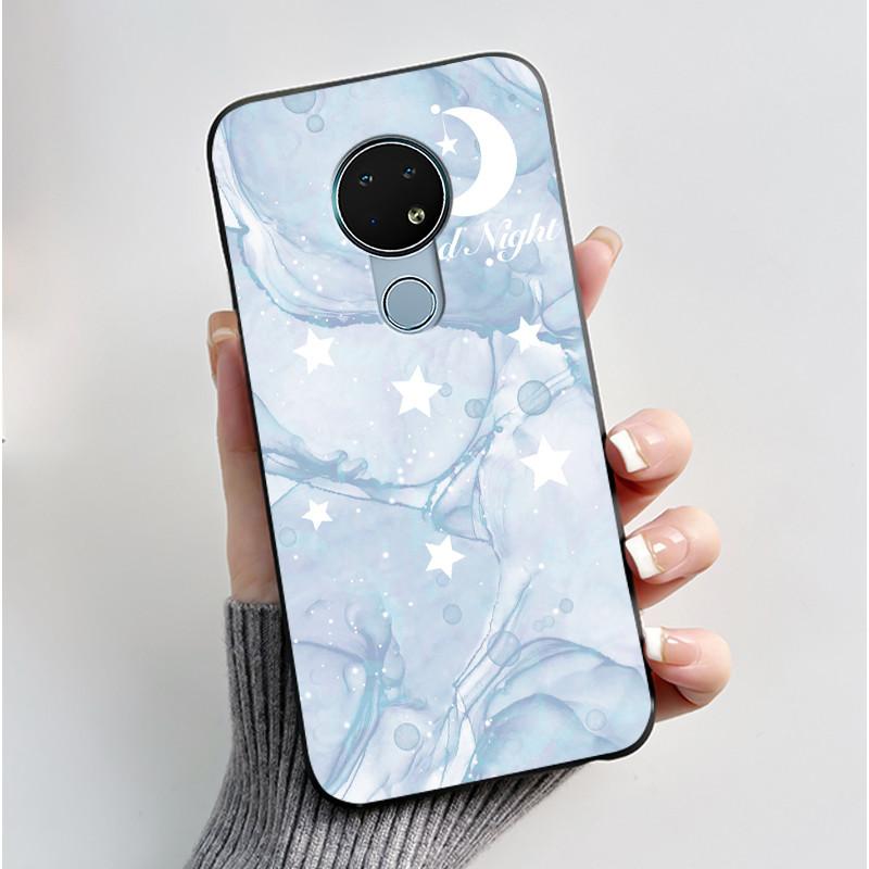 Милый Чехол Для Nokia 6.2 / Nokia 7.2 Fundas Capa Печатный Корпус Защитная Крышка Мягкий Силикон Мультяшный Черный Корпус Coque