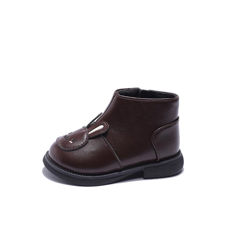 Детские зимние ботинки Милые мультяшные кролики Ботильоны для девочек Модные Теплые Плюшевые Детские Повседневные Короткие Хлопковые Ботинки Боковая Молния