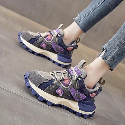 Кроссовки Forrest Gump женские 2025 года с мягкой подошвой, нескользящие, вафельные, кроссовки в иностранном стиле, цветовое соответствие, интернет-знаменитости, спорт, отдых, папины туфли