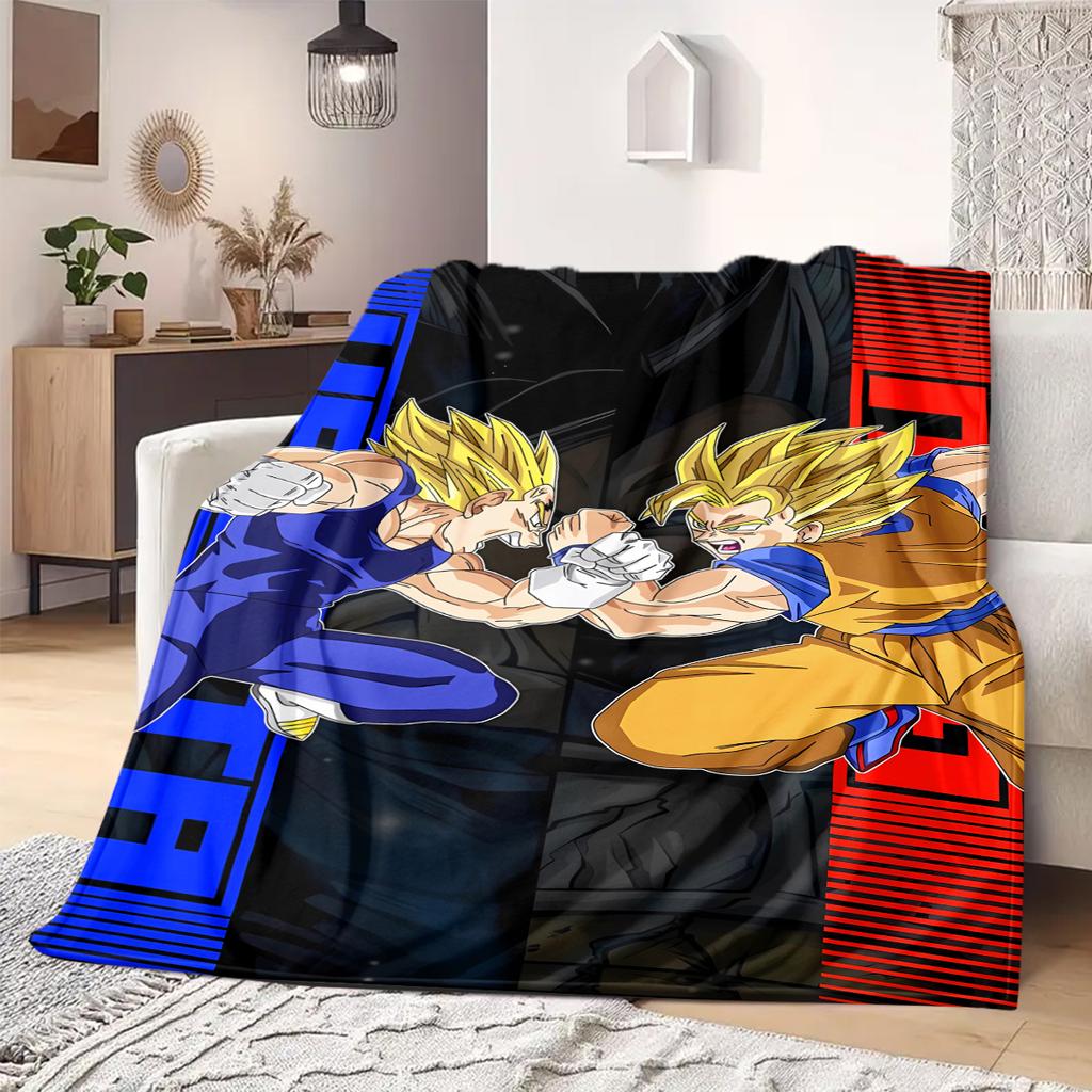 Dragon Ball Z Print Blanket Warm Comfortable Flannel Blanket Suitable for Bedrooms,Sofas, Beds,Chairs,Travel -QIAO32