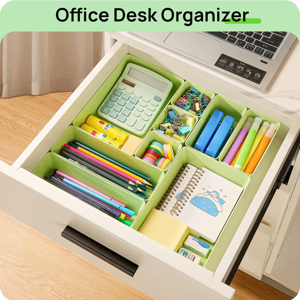 Красочный набор из 25 прозрачных пластиковых органайзеров для ящиков 4 размеров, разделители для ящиков туалетного столика, контейнеры для хранения и разделения макияжа, кухонной утвари