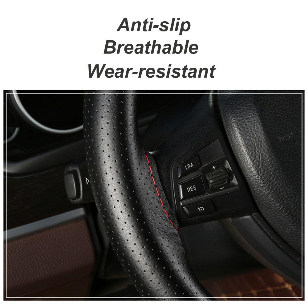 Car-styling Accessories Leather With Needles Thread Car Steering Wheel Cover Auto Steering Wheel