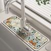 Роскошный цветочный коврик для крана из диатомовой земли, водопоглощающий брызговик для раковины, каплезащитный аксессуар для ванной комнаты, домашний декор