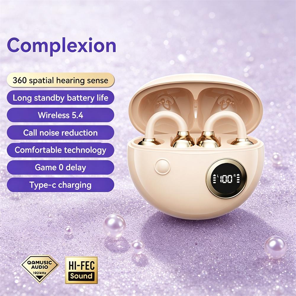 Xiaomi Open Wireless Earphone Fashion Plated Ear Clip Bluetooth Headset 9D Surround Stereo 0 Delay Long Battery Life Game Condenser Mic