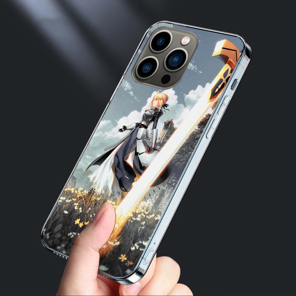 Чехол для телефона Bilibili F-Fate Stay Night Для Iphone 16E 15 Pro 14 Plus 17E 16 17 Pro Max Air 11 12 13 Mini Ударопрочный Capa Милый