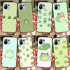 Cute Green Frog Phone Case For Xiaomi Mi 11 Lite 11Ultra 9T 10T 11T Pro POCO M3 M4 X3 Pro F3 Cover Coque