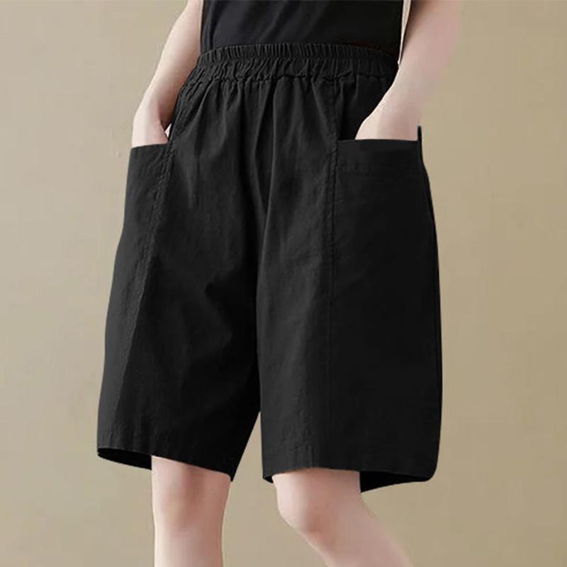 ZANZEA Женские повседневные свободные шорты с карманами и эластичной талией
