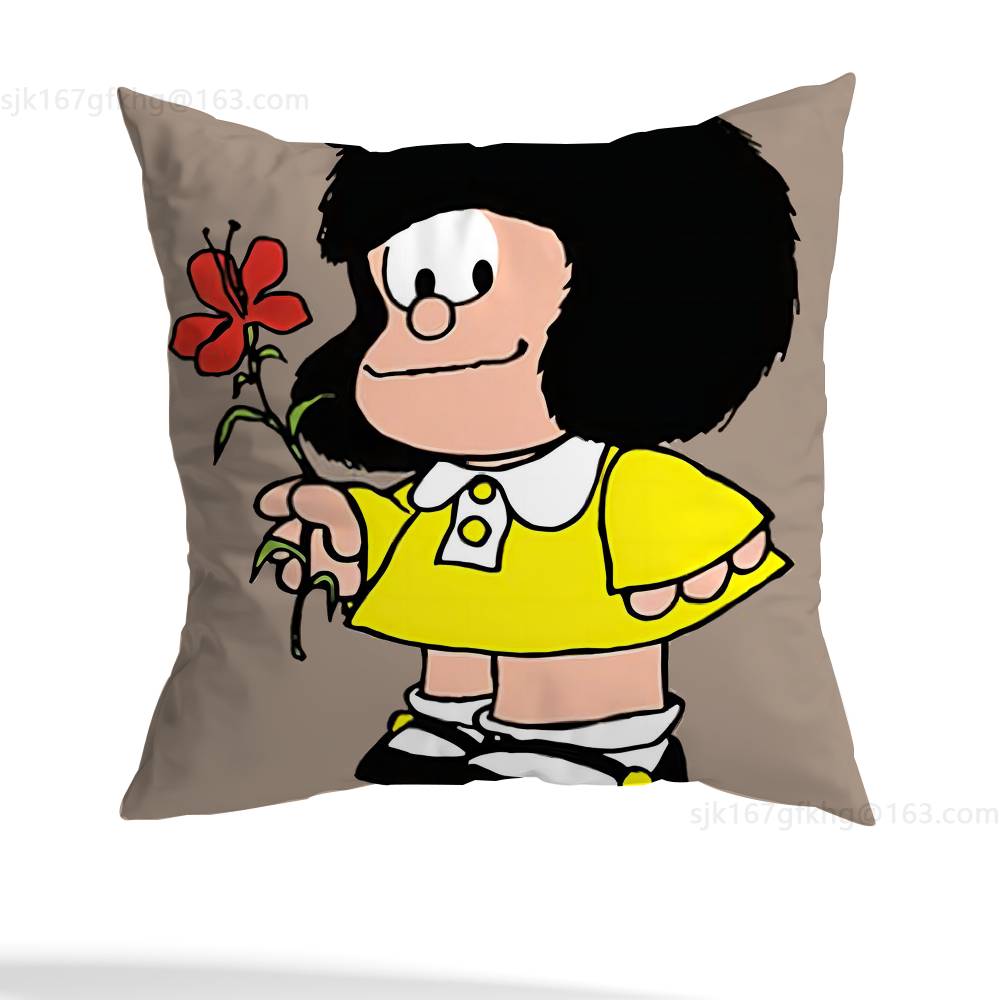 Cute M-Mafalda Pillow Case Pillow Case Living Room Sofa Cushion Cover Suitable For Home Bedroom Room Decoration