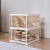 Transparent Plastic Foldable Shoe Storage Box - No-Installation Dustproof Shoe Cabinet & Movable Rack.