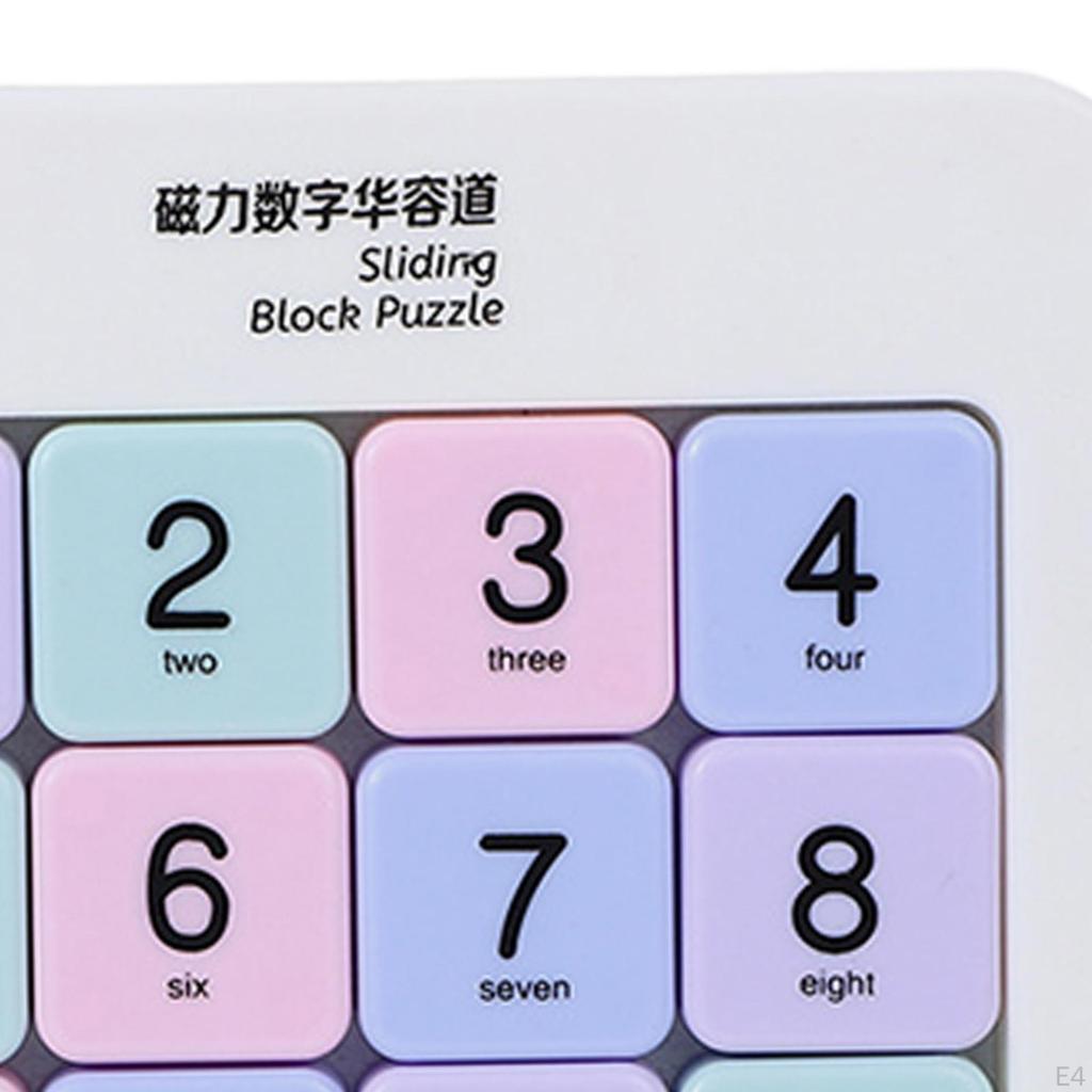 Magnetic Number Sliding Puzzle Portable Learning Tangram Jigsaw Intelligence 3 Floors