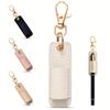 PU Lanyard Pen Holders Creative Portable Leather Pen Pouch with Keychain Pen Case Pocket Clip Home and Office Storage Supplies