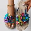 Colorful Laser Flower Flip Flops Sandals