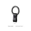 Men's Metal & Leather Car Keychain with Round Buckle