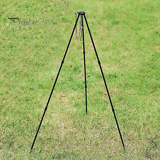 Кемпинговый штатив, набор подставок для приготовления пищи с регулируемой подвесной цепью, сверхмощный кронштейн для горшка из алюминиевого сплава с портативной сумкой для хранения, устойчивая к ржавчине подставка для