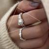 Серебряное кольцо с цирконовым бисером для женщин и девушек, подарок на вечеринку, милое, крутое, универсальное, винтажное, корейские украшения, дропшиппинг