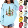 Children's Fashionable Casual Long-sleeved Loose Christmas Print Pullover Hooded Sweatshirt