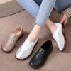 New Summer Hollow Breathable Women's Toe-layer Cowhide Granny Shoes Casual Versatile Soft-soled Nurse Shoes