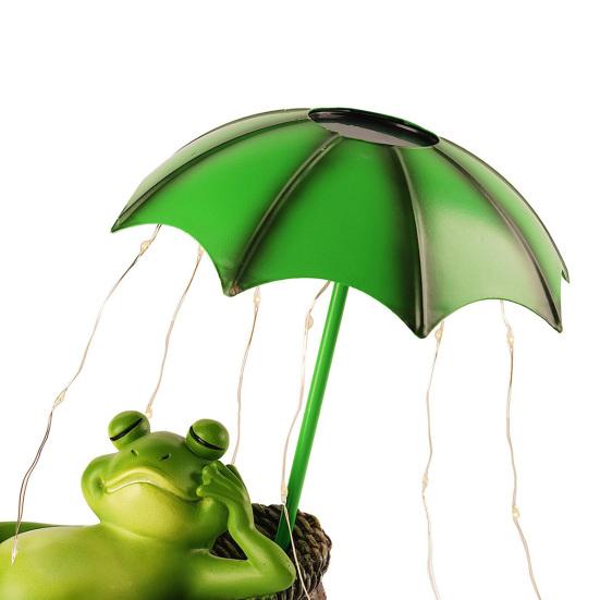 Solar Frog Garden Statue with LED Lights Frog Sculpture Decoration Outdoor Decor Animal Figurine