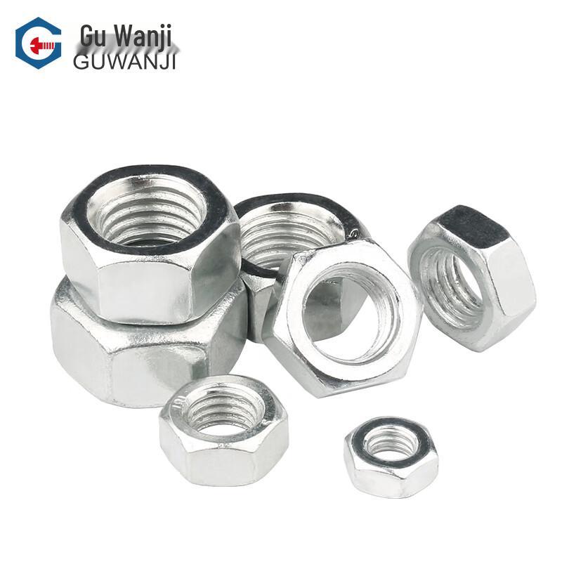 GUWANJI Carbon Steel White Zinc Plated Hex Nut
