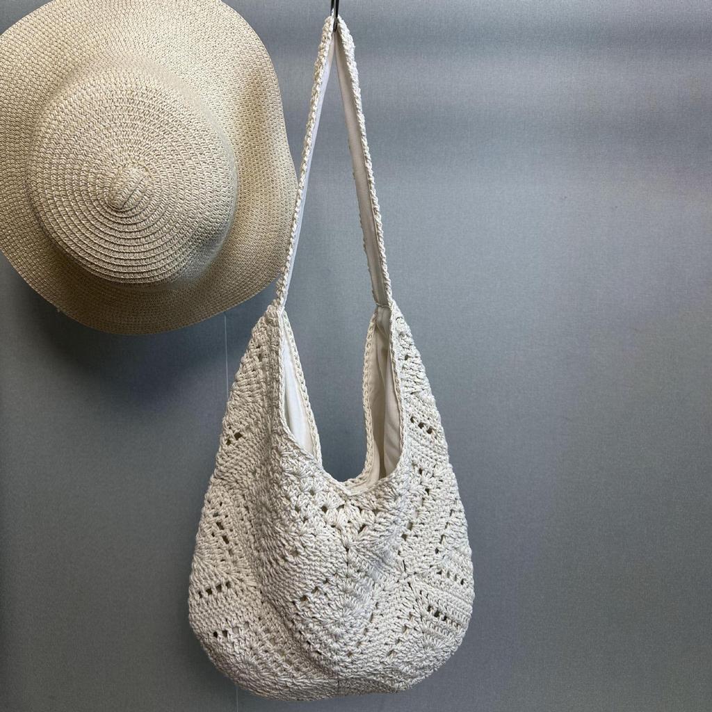 Korean-Style Woven Straw Beach Bag: Versatile Single-Shoulder for Women