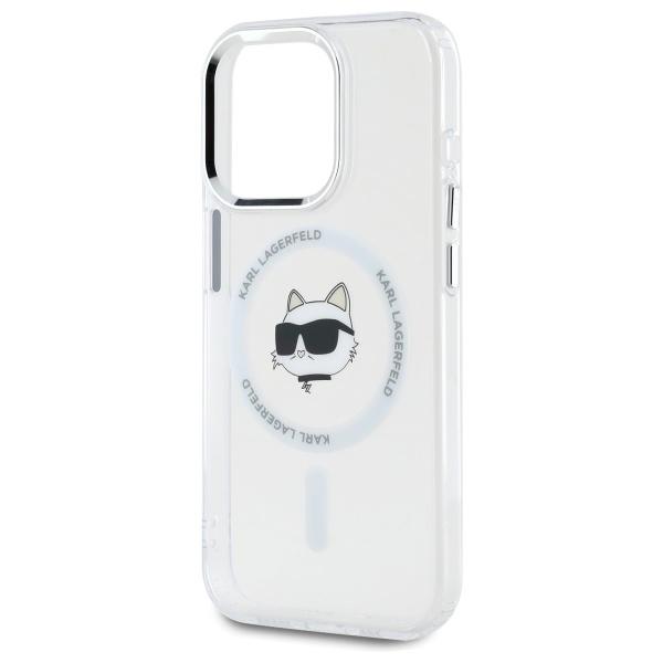 Karl Lagerfeld KLHMP15XHLSCHH iPhone 15 Pro Max 6.7" white/white hardcase IML Metal Choupette Head MagSafe