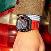New Red Multi-function Fashion Waterproof Quartz Men's Watch Top Brand Luxury Silicone Tape Sports Chronograph Watch