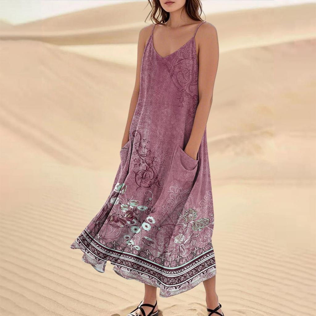 Women's Summer Dress Casual Loose Long Beach Vacation Dresses