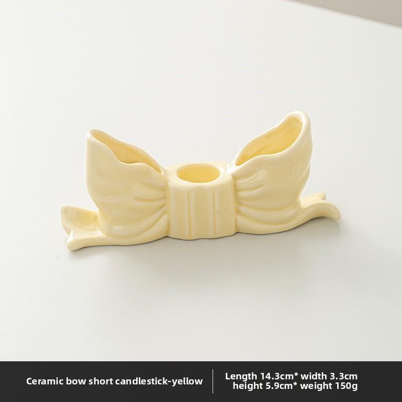 Elegant Bow Candle Holder European Romantic Wedding Decoration Candlestick Holder Creative Home Decor Aromatherapy Candle Stand